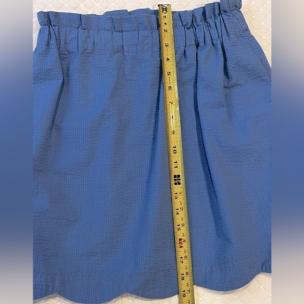 Lauren James womens mini skirt blue scalloped pull on relaxed fit M resort beach - Picture 13 of 13